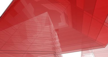 Mimari sanat konseptinde soyut çizgiler, minimum geometrik şekiller. 