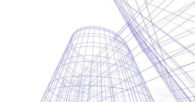 Mimari sanat konseptinde soyut çizgiler, minimum geometrik şekiller. 