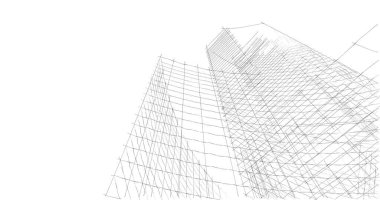 Mimari sanat konseptinde soyut çizgiler, minimum geometrik şekiller. 