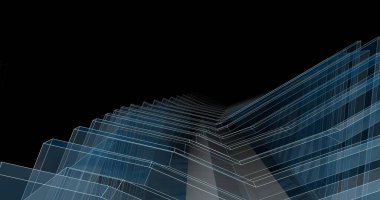 Mimari sanat konseptinde soyut çizgiler, minimum geometrik şekiller. 