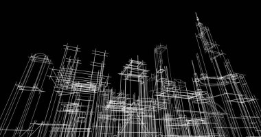 soyut mimari duvar kağıdı tasarımı, dijital konsept arkaplan