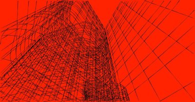 soyut mimari duvar kağıdı tasarımı, dijital konsept arkaplan