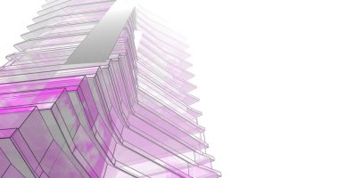 Mimari sanat konseptinde soyut çizgiler, minimum geometrik şekiller. 