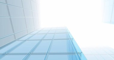 Arkaplanda mimari bina 3d illüstrasyon