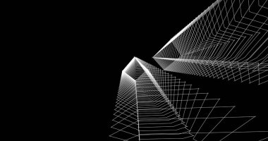 Mimari sanat konseptinde soyut çizgiler, minimum geometrik şekiller. 