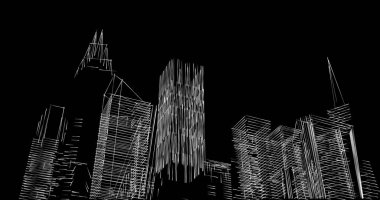 soyut mimari duvar kağıdı tasarımı, dijital konsept arkaplan