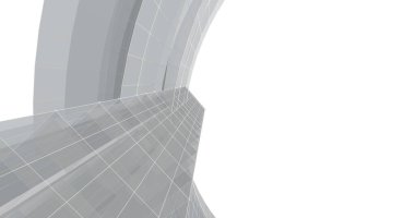 Arkaplanda mimari bina 3d illüstrasyon