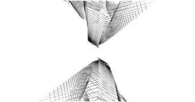 Mimari sanat konseptinde soyut çizgiler, minimum geometrik şekiller. 