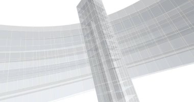 Mimari sanat konseptinde soyut çizgiler, minimum geometrik şekiller. 