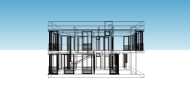 Mimari sanat konseptinde soyut çizgiler, minimum geometrik şekiller. 