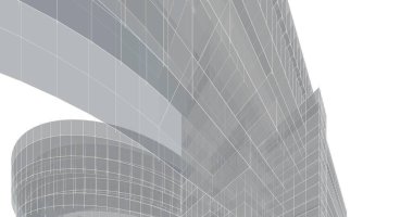 Mimari sanat konseptinde soyut çizgiler, minimum geometrik şekiller. 