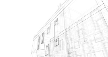 Mimari sanat konseptinde soyut çizgiler, minimum geometrik şekiller. 