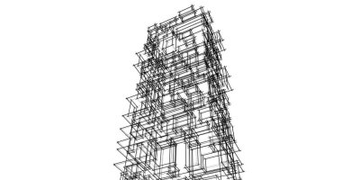 soyut mimari duvar kağıdı tasarımı, dijital konsept arkaplan