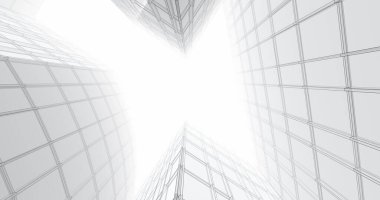 Arkaplanda mimari bina 3d illüstrasyon