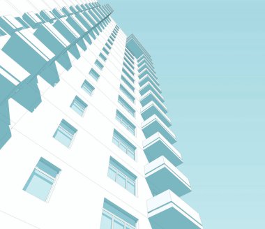 Mimari sanat konseptinde soyut çizgiler, minimum geometrik şekiller. 