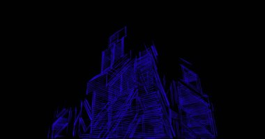 Arkaplanda mimari bina 3d illüstrasyon