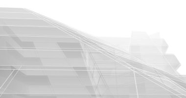 Mimari sanat konseptinde soyut çizgiler, minimum geometrik şekiller. 