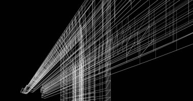 Mimari sanat konseptinde soyut çizgiler, minimum geometrik şekiller. 