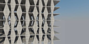 Mimari sanat konseptinde soyut çizgiler, minimum geometrik şekiller. 