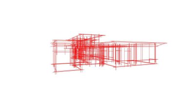 Mimari sanat konseptinde soyut çizgiler, minimum geometrik şekiller. 