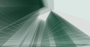 Arkaplanda mimari bina 3d illüstrasyon