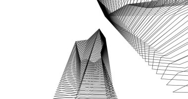 Mimari sanat konseptinde soyut çizgiler, minimum geometrik şekiller. 