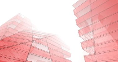 Mimari sanat konseptinde soyut çizgiler, minimum geometrik şekiller. 