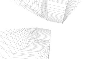 Mimari sanat konseptinde soyut çizgiler, minimum geometrik şekiller. 