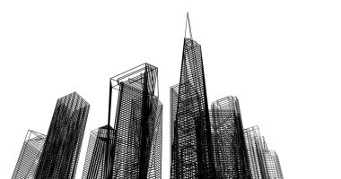 soyut mimari duvar kağıdı tasarımı, dijital konsept arkaplan