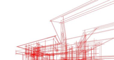 Mimari sanat konseptinde soyut çizgiler, minimum geometrik şekiller. 
