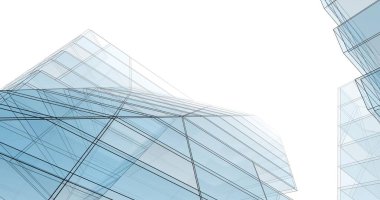 Mimari sanat konseptinde soyut çizgiler, minimum geometrik şekiller. 