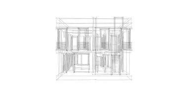 Arkaplanda mimari bina 3d illüstrasyon