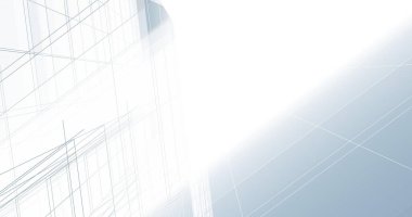 Arkaplanda mimari bina 3d illüstrasyon