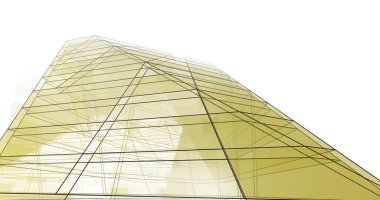 Mimari sanat konseptinde soyut çizgiler, minimum geometrik şekiller. 