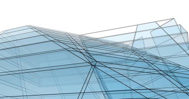 Mimari sanat konseptinde soyut çizgiler, minimum geometrik şekiller. 