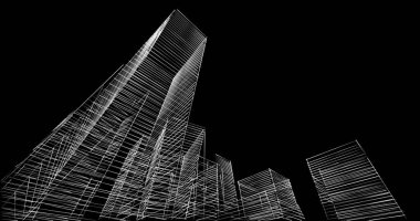 soyut mimari duvar kağıdı tasarımı, dijital konsept arkaplan