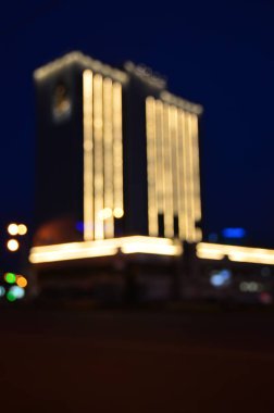 Bulanık soyut ışıklar gece şehrin arka planı