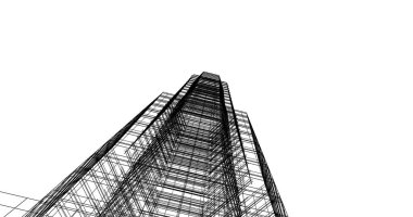 Mimari sanat konseptinde soyut çizgiler, minimum geometrik şekiller. 