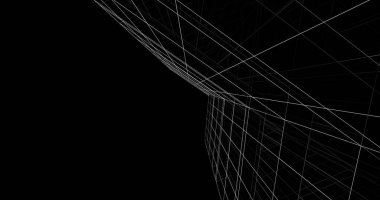 Mimari sanat konseptinde soyut çizgiler, minimum geometrik şekiller. 