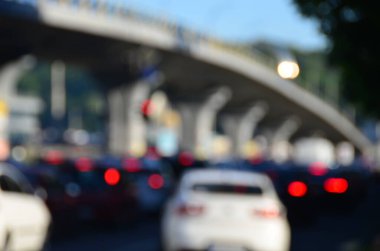 Yol trafiğinin, Kyiv 'in, Ukrayna' nın odaksız görüntüsü