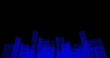 Arkaplanda mimari bina 3d illüstrasyon