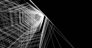 Arkaplanda mimari bina 3d illüstrasyon