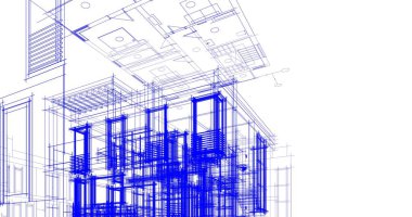 soyut mimari duvar kağıdı tasarımı, dijital konsept arkaplan