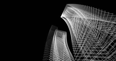 soyut mimari duvar kağıdı tasarımı, dijital konsept arkaplan