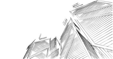 eskiz sanatı, geometrik mimari binalar tasarımı