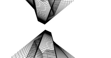 Mimari sanat konseptinde soyut çizgiler, minimum geometrik şekiller. 