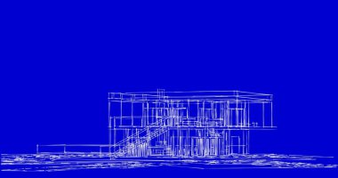 Mimari sanat konseptinde soyut çizgiler, minimum geometrik şekiller. 