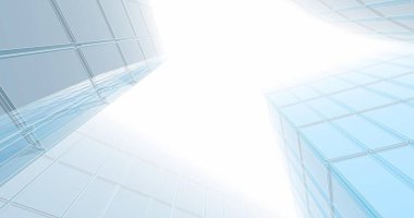 Arkaplanda mimari bina 3d illüstrasyon