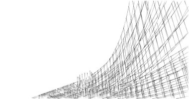 Mimari sanat konseptinde soyut çizgiler, minimum geometrik şekiller. 