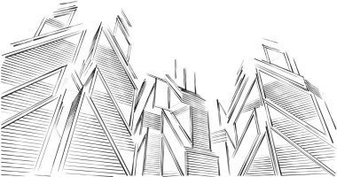 eskiz sanatı, geometrik mimari binalar tasarımı